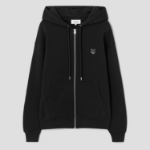 Maison Kitsune Men Bold Fox Head Patch Comfort Zipped Hoodie - Black
