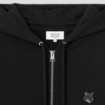 Maison Kitsune Men Bold Fox Head Patch Comfort Zipped Hoodie - Black