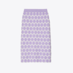 TORY BURCH Logo Bouclé Skirt – Lavender