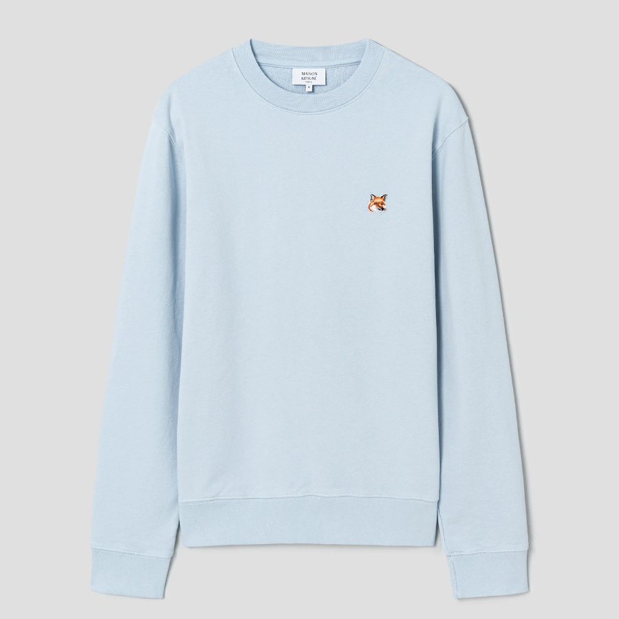 Maison Kitsune Men Fox Head Patch Regular Sweatshirt - Cirrus Blue