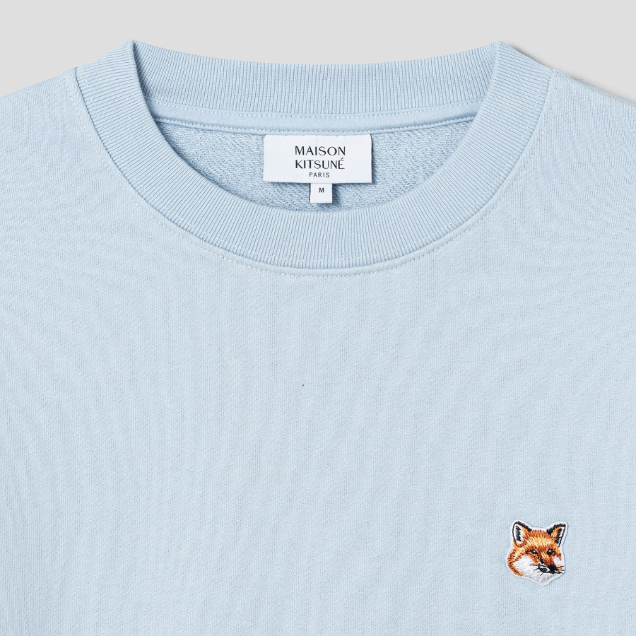 Maison Kitsune Men Fox Head Patch Regular Sweatshirt - Cirrus Blue