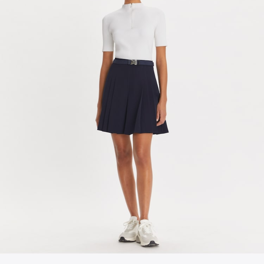 TORY BURCH Stretch Pleated Skirt – Black