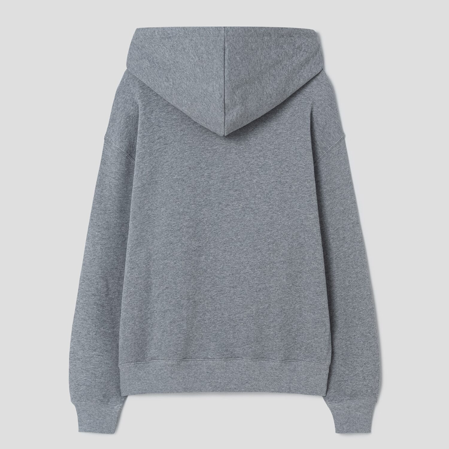 Maison Kitsune Men Bold Fox Head Patch Comfort Zipped Hoodie - Medium Grey Melange