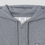 Maison Kitsune Men Bold Fox Head Patch Comfort Zipped Hoodie - Medium Grey Melange
