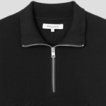 Maison Kitsune Men Varsity Half Zip Comfort Sweater - Black