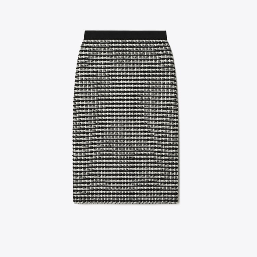 TORY BURCH Jacquard Sweater Skirt – Black