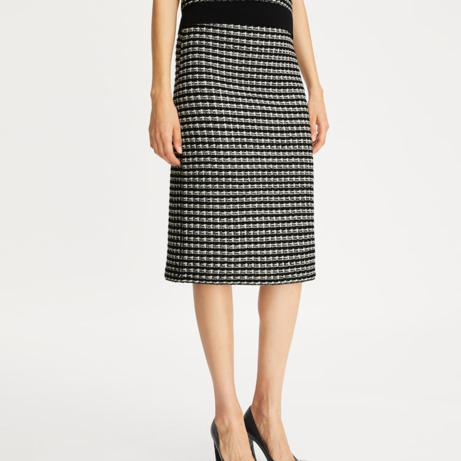 TORY BURCH Jacquard Sweater Skirt – Black