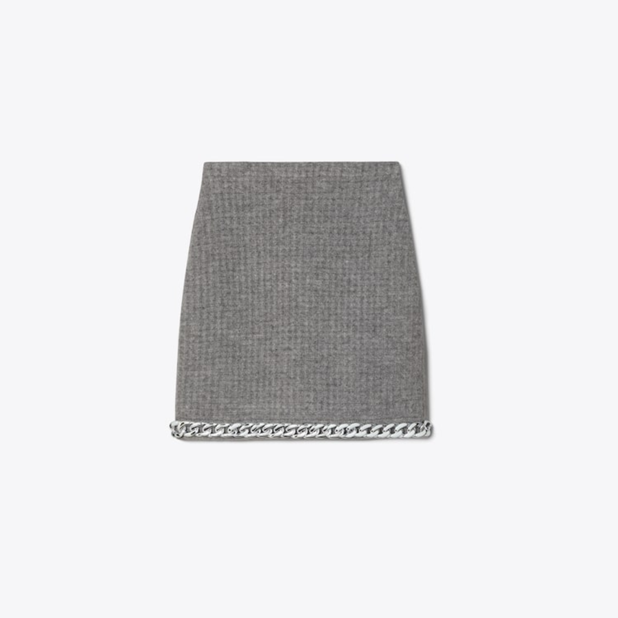 TORY BURCH Chain Mini Skirt – Gray
