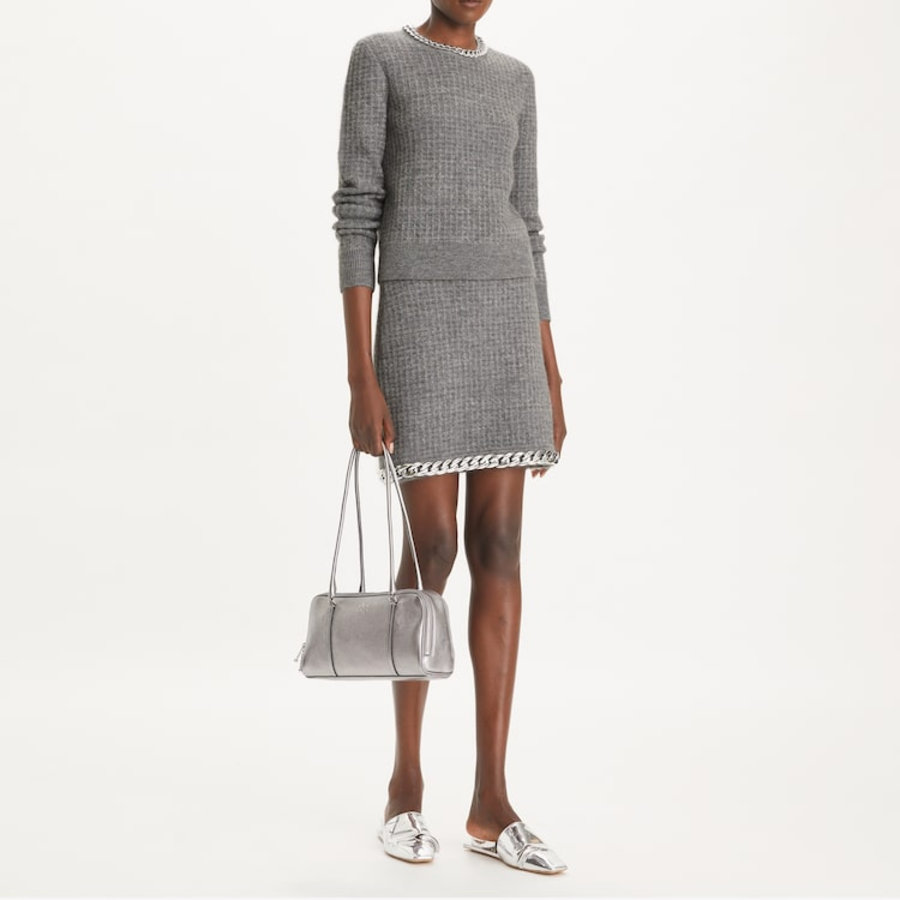 TORY BURCH Chain Mini Skirt – Gray