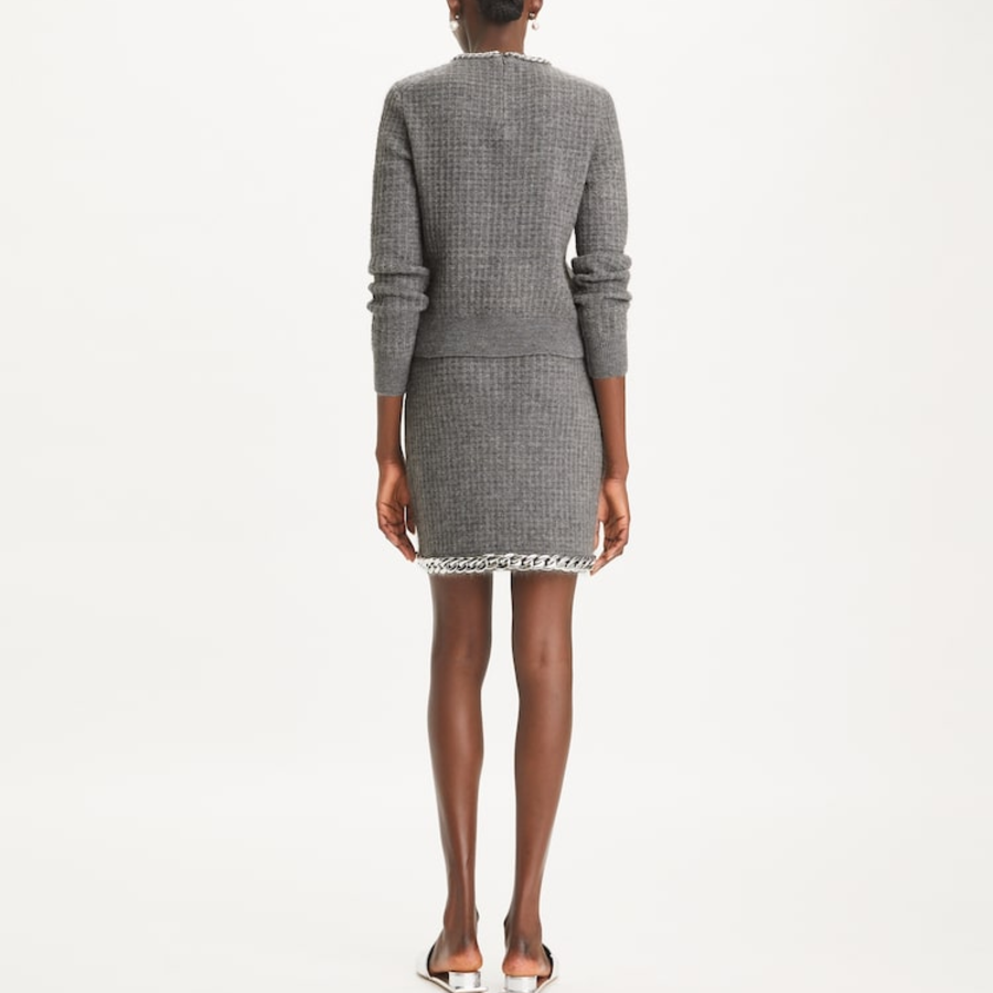 TORY BURCH Chain Mini Skirt – Gray