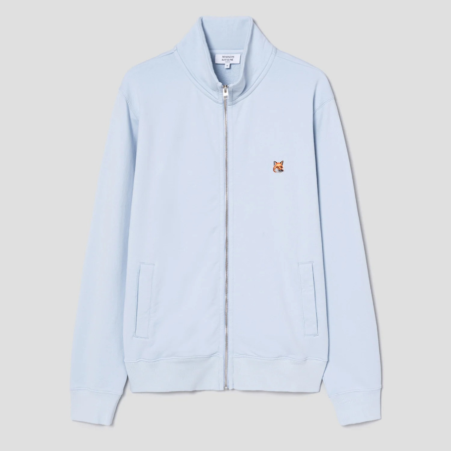 Maison Kitsune Men Fox Head Patch Fullzip Regular Sweatshirt - Cirrus Blue