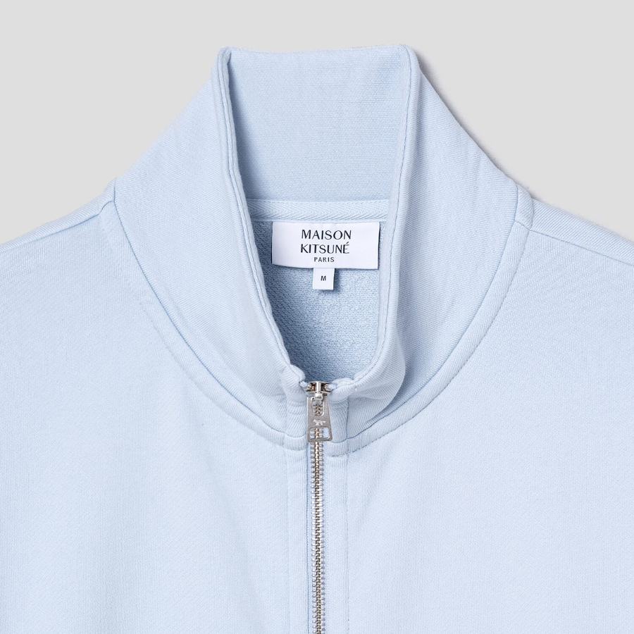 Maison Kitsune Men Fox Head Patch Fullzip Regular Sweatshirt - Cirrus Blue
