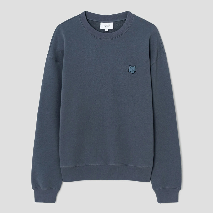 Maison Kitsune Men Bold Fox Head Patch Comfort Sweatshirt - Slate Grey
