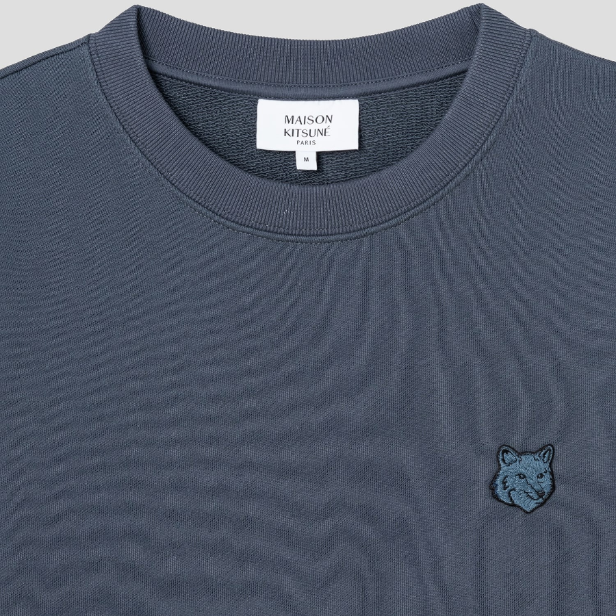 Maison Kitsune Men Bold Fox Head Patch Comfort Sweatshirt - Slate Grey