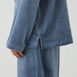 JAJU Mink Fleece V-Neck Pajama Set – Blue