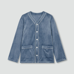 JAJU Mink Fleece V-Neck Pajama Set – Blue