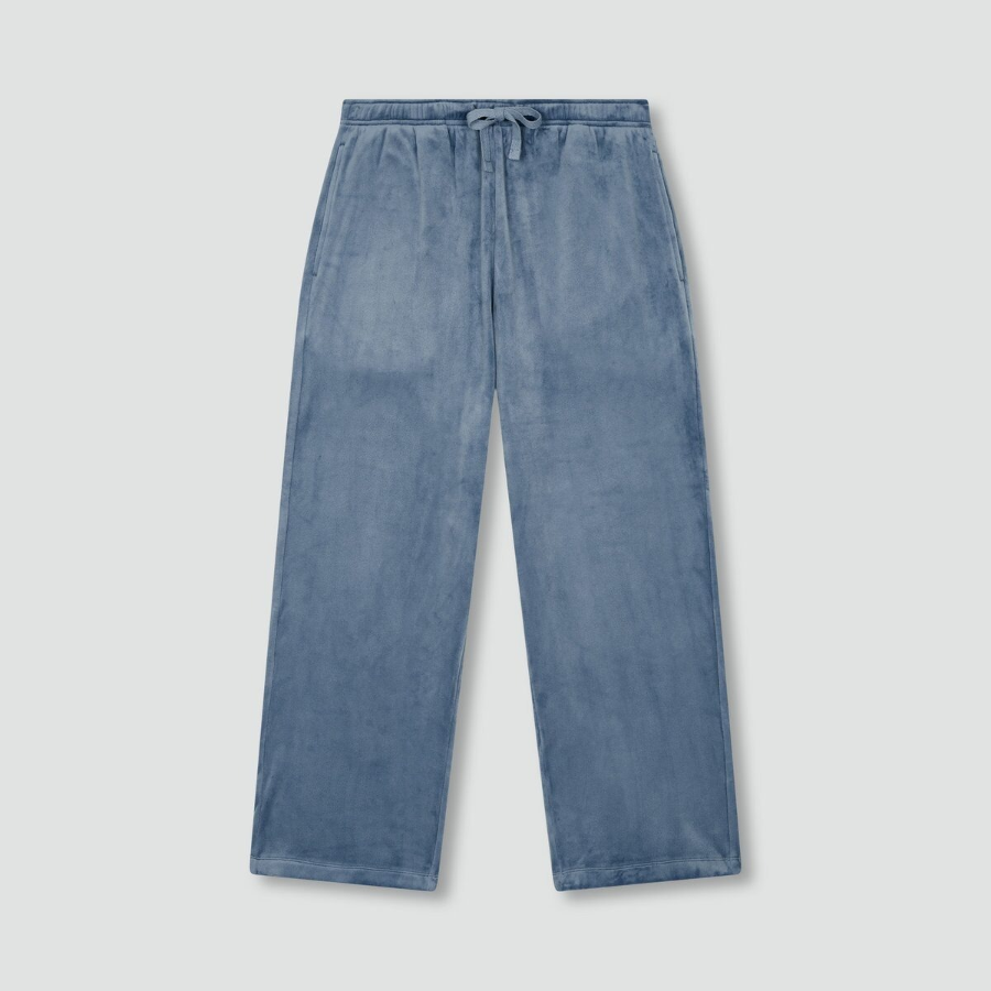 JAJU Mink Fleece V-Neck Pajama Set – Blue