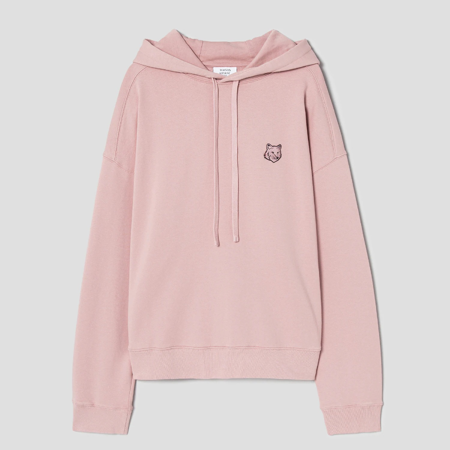 Maison Kitsune Men Bold Fox Head Patch Oversize Hoodie - Pink Clay