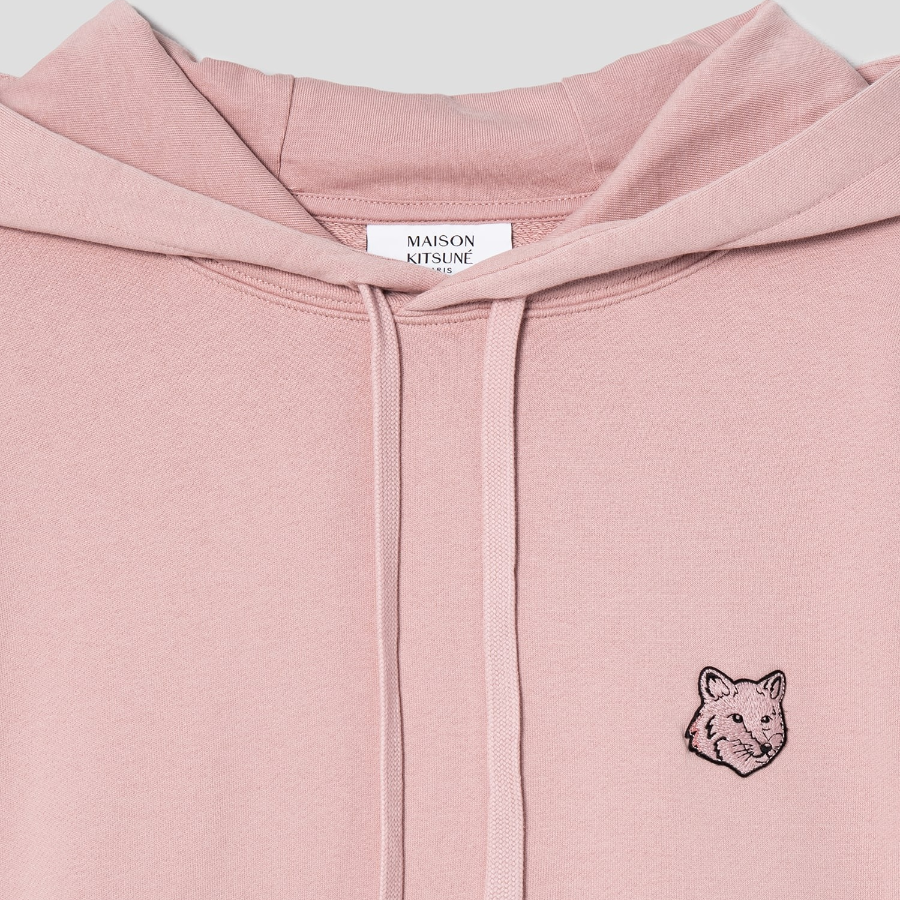 Maison Kitsune Men Bold Fox Head Patch Oversize Hoodie - Pink Clay