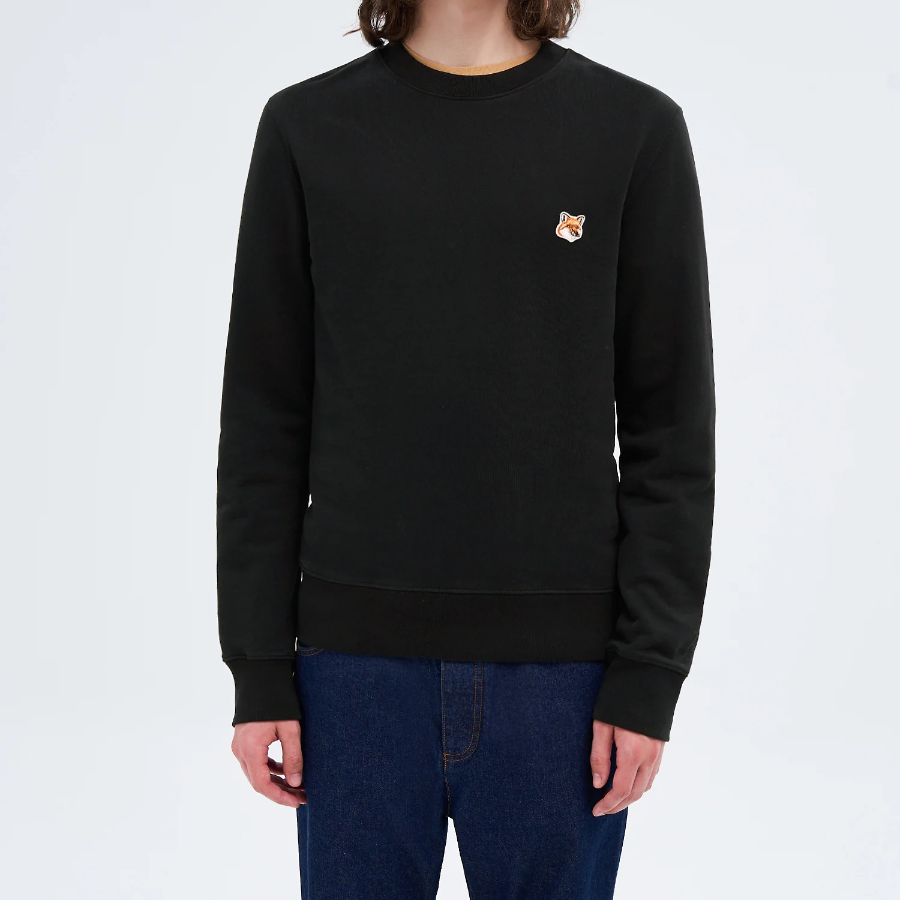 Maison Kitsune Men Fox Head Patch Regular Sweatshirt - Black