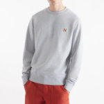 Maison Kitsune Men Fox Head Patch Regular Sweatshirt - Light Grey Melange