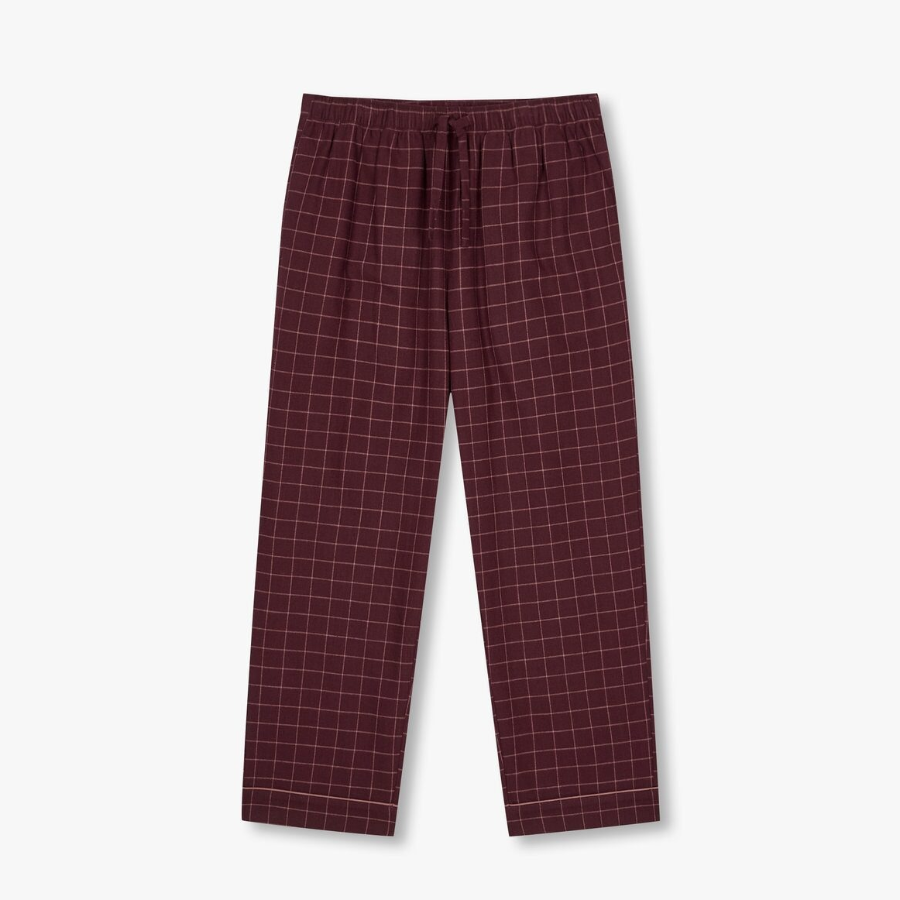 JAJU Flannel Pajama Set – Dark Burgundy