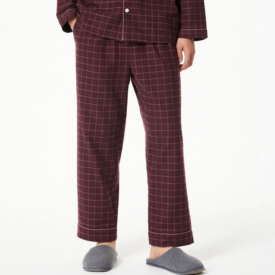 JAJU Flannel Pajama Set – Dark Burgundy