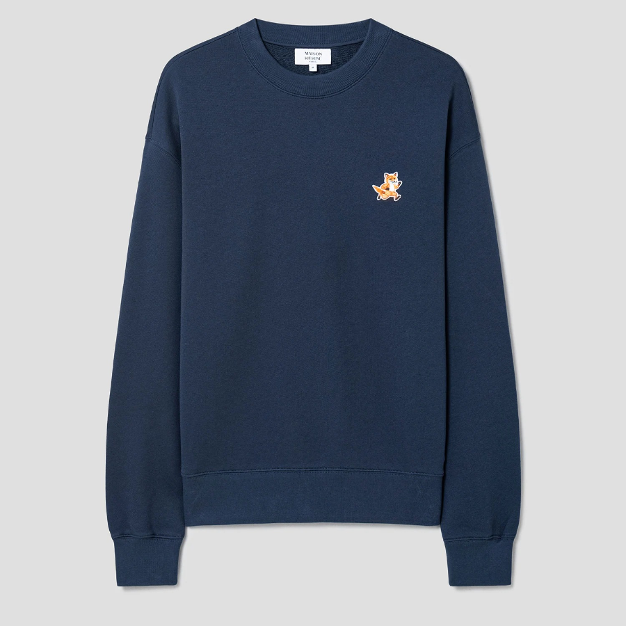 Maison Kitsune Men Speedy Fox Patch Comfort Sweatshirt - Ink Blue