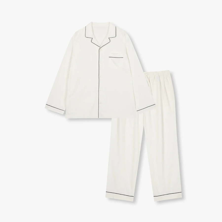 JAJU Flannel Pajama Set – Cream