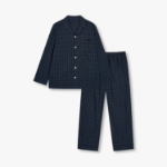 JAJU Flannel Pajama Set – Light Navy