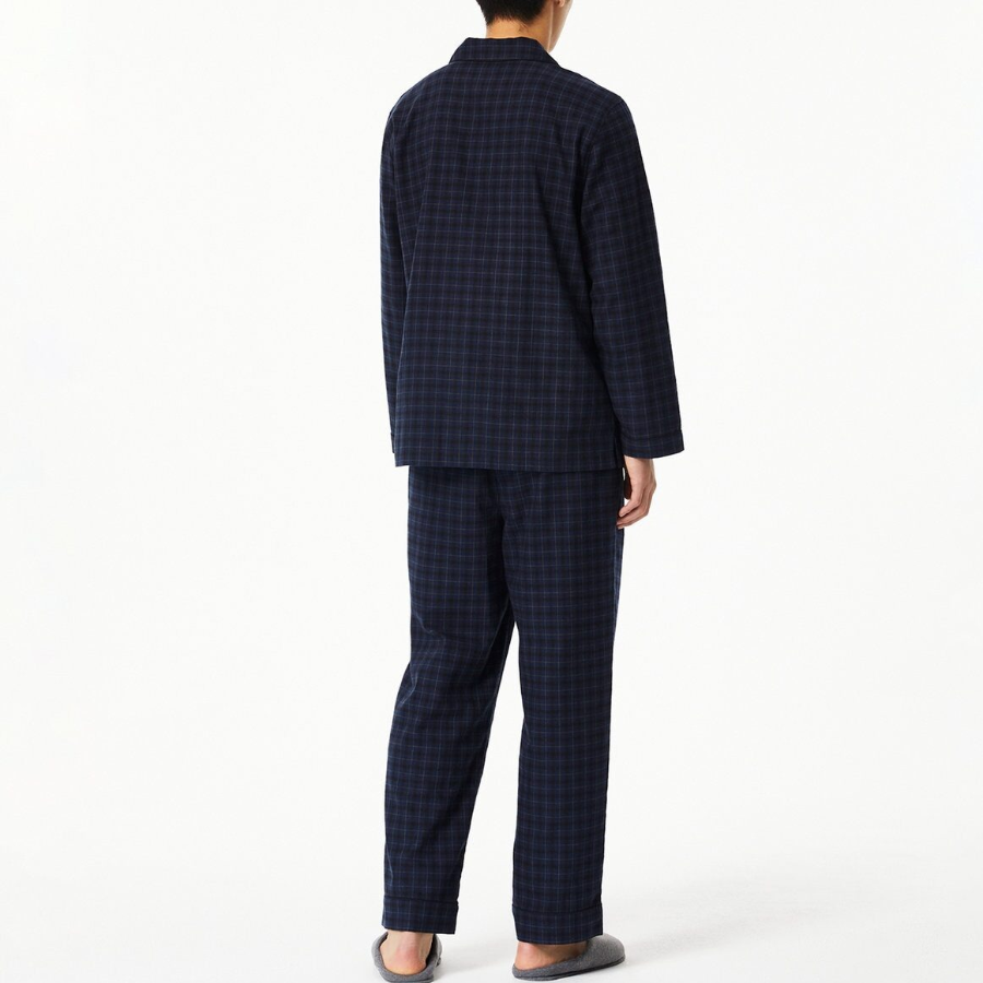 JAJU Flannel Pajama Set – Light Navy