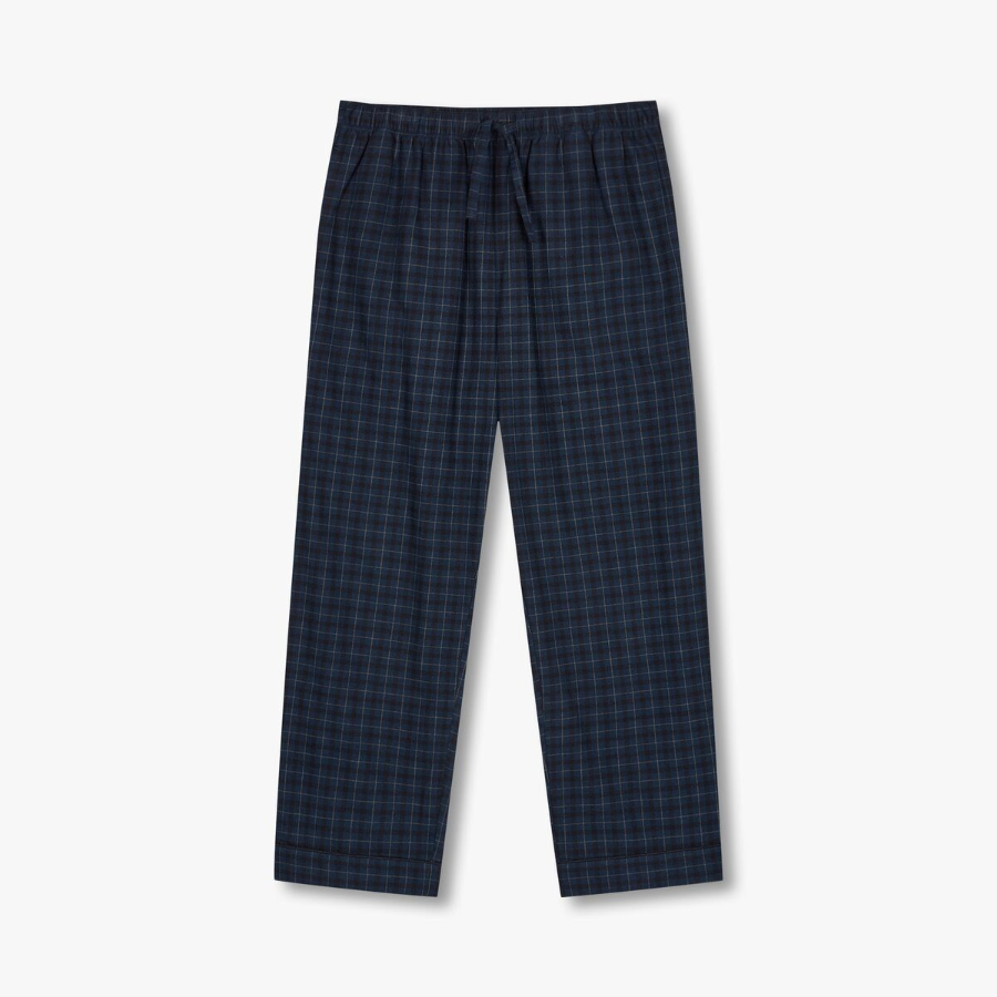 JAJU Flannel Pajama Set – Light Navy