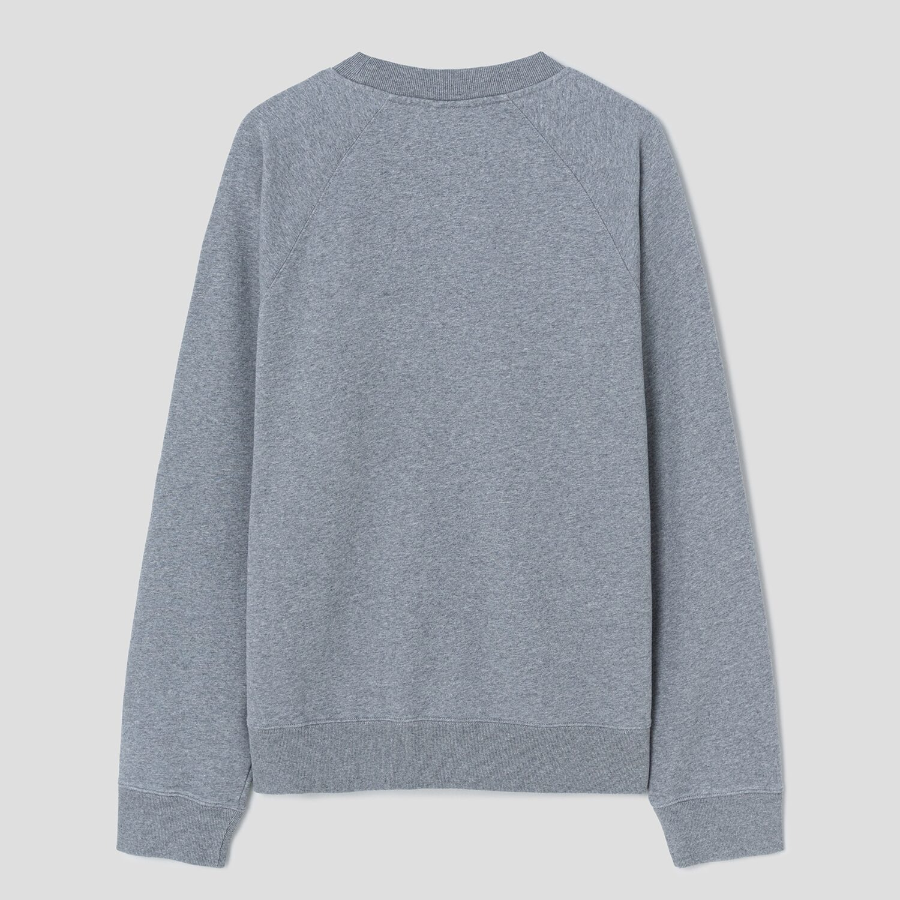 Maison Kitsune Men Maison Kitsune Embroidery Oversize Raglan Sweatshirt - Medium Grey Melange