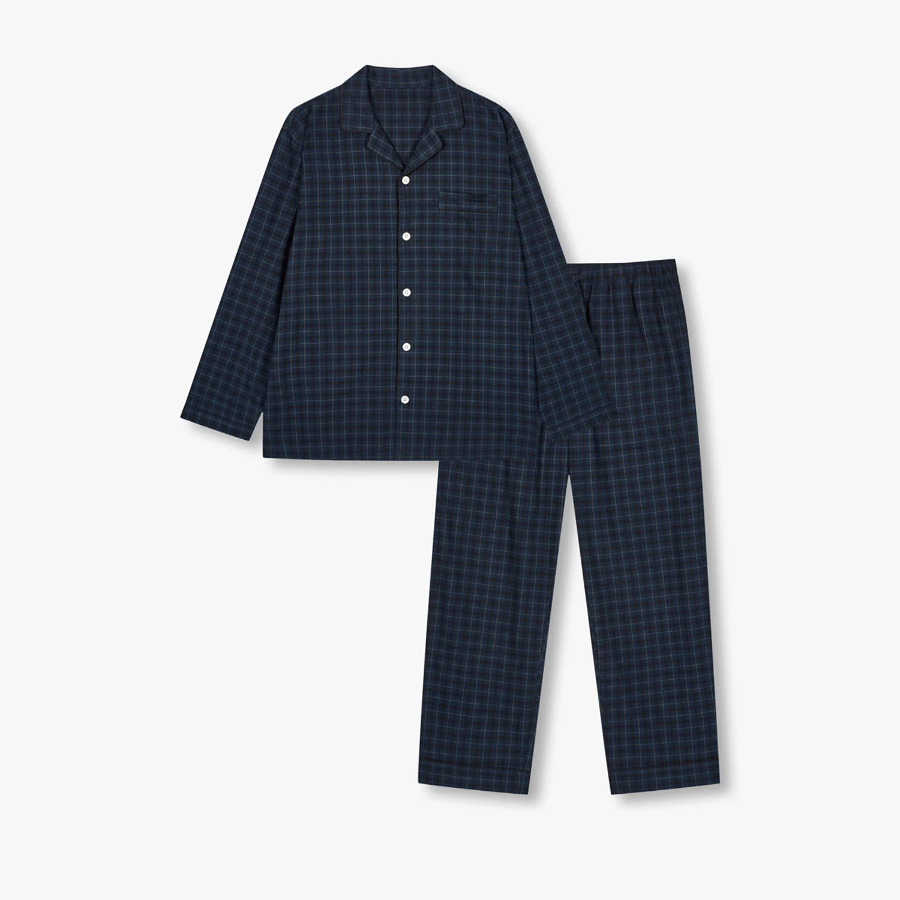 JAJU Flannel Pajama Set – Dark Navy