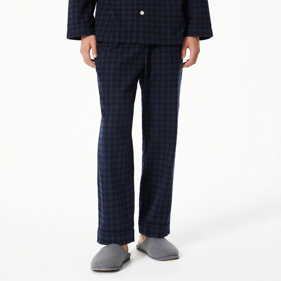 JAJU Flannel Pajama Set – Dark Navy