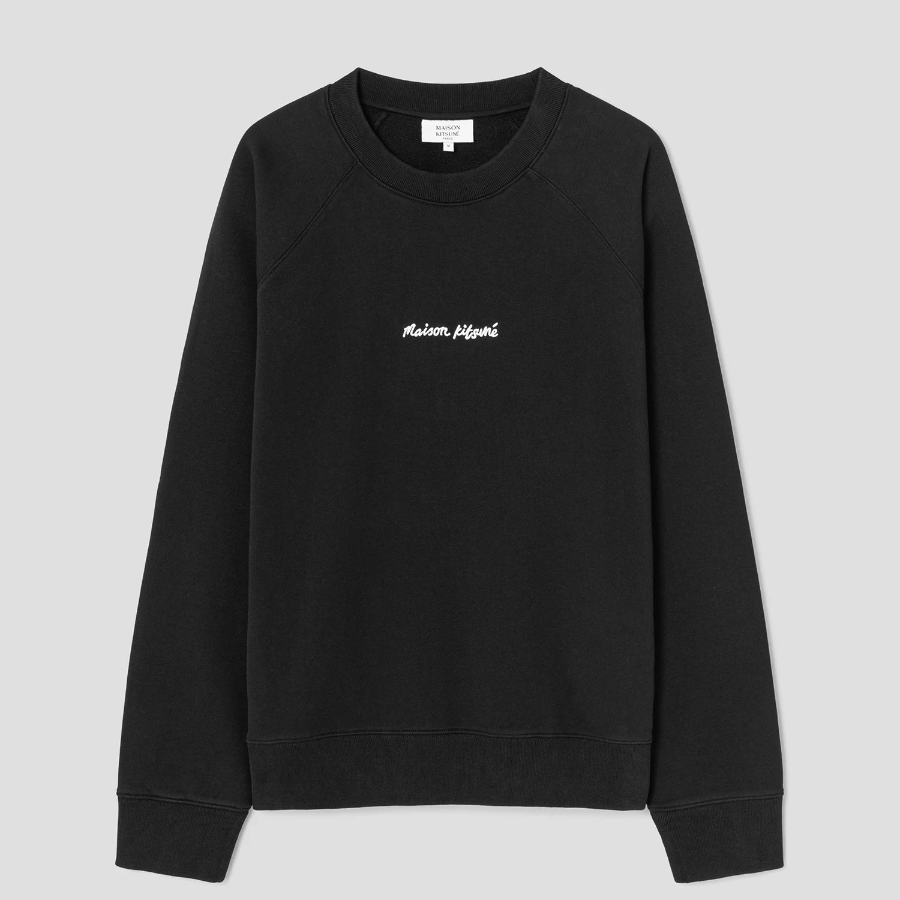 Maison Kitsune Men Maison Kitsune Embroidery Oversize Raglan Sweatshirt - Black