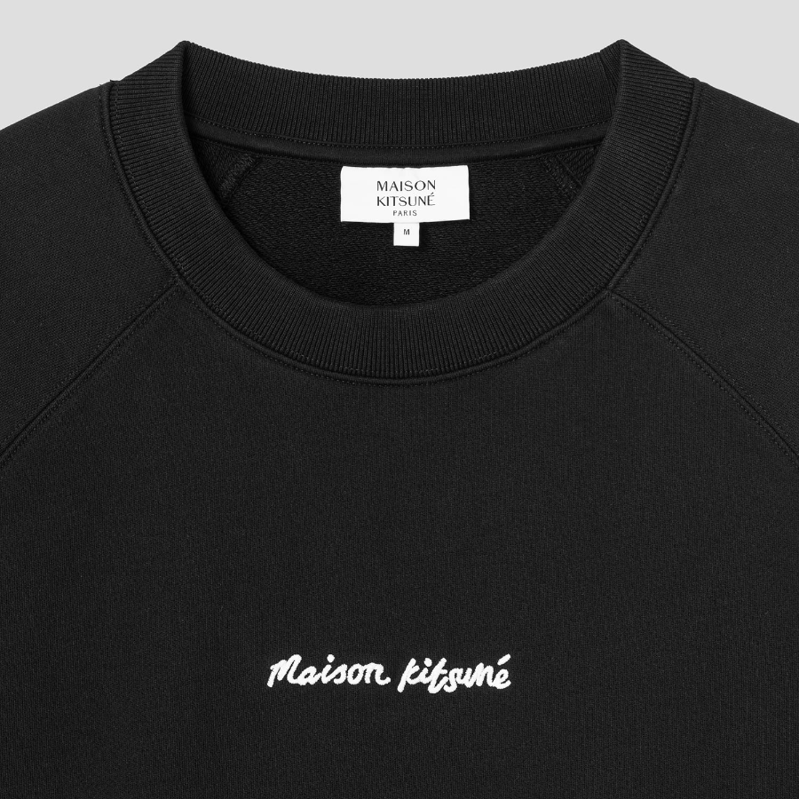 Maison Kitsune Men Maison Kitsune Embroidery Oversize Raglan Sweatshirt - Black