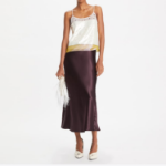 TORY BURCH Satin Skirt – Deep Garnet