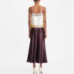 TORY BURCH Satin Skirt – Deep Garnet