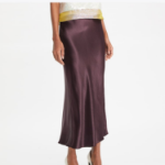 TORY BURCH Satin Skirt – Deep Garnet