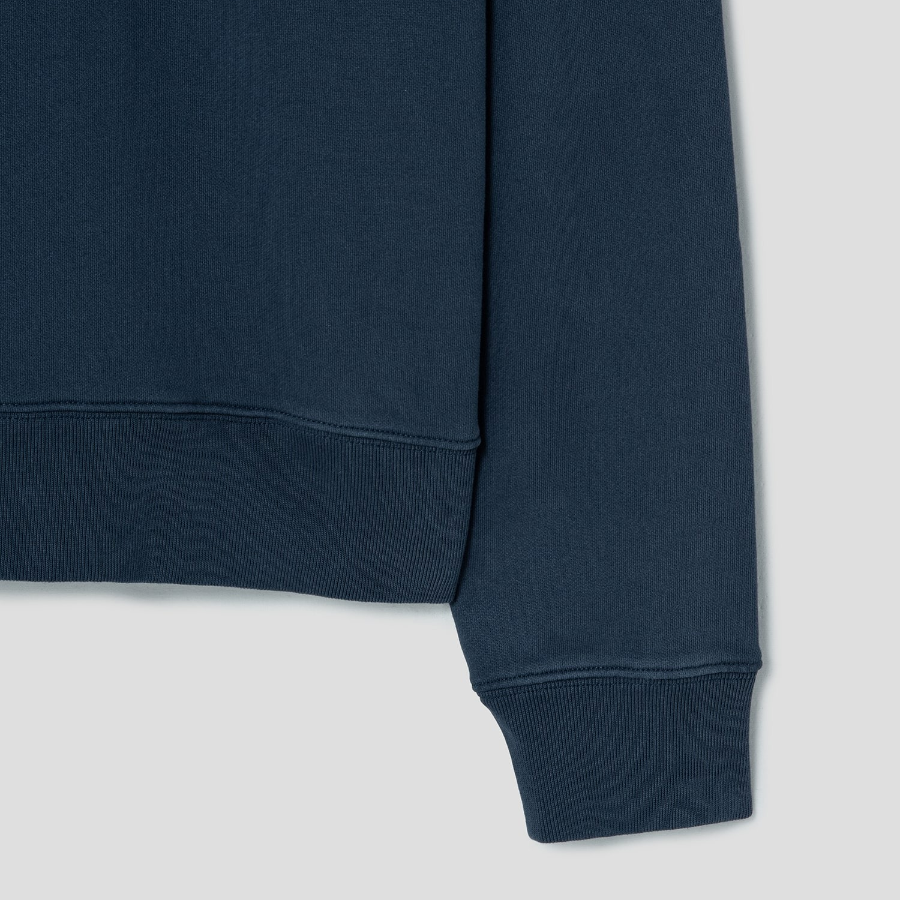 Maison Kitsune Men Tonal Fox Head Patch Oversize Raglan Sweatshirt - Deep Navy