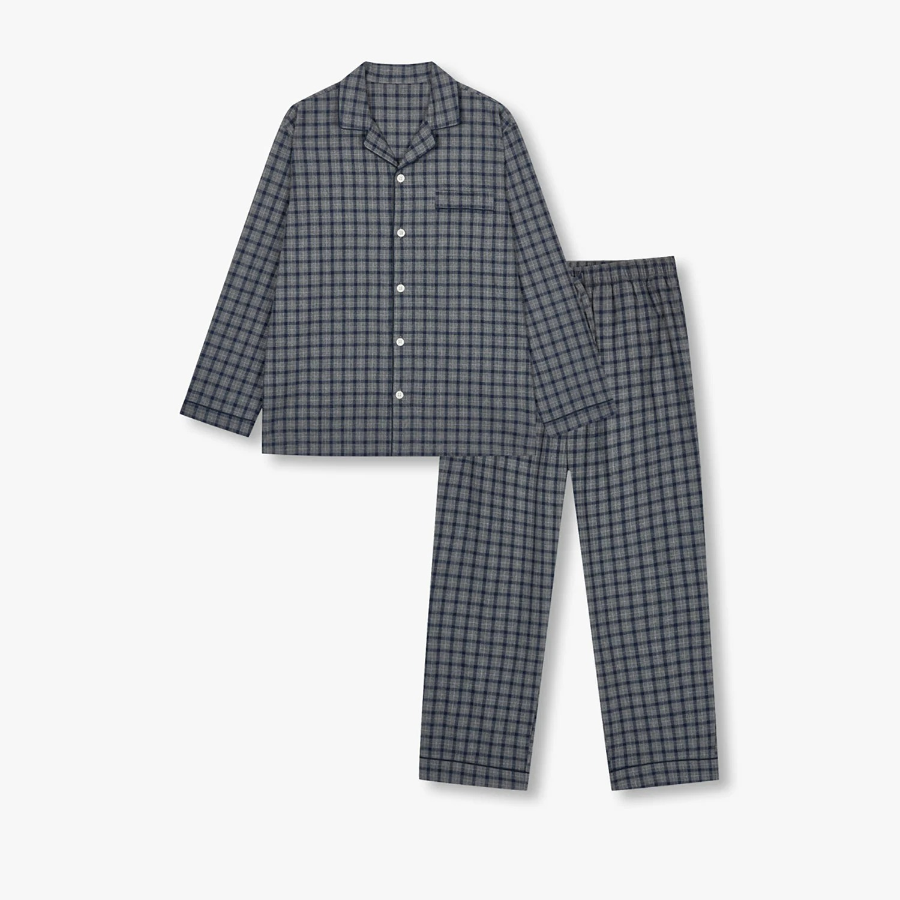 JAJU Flannel Pajama Set – Dark Grey
