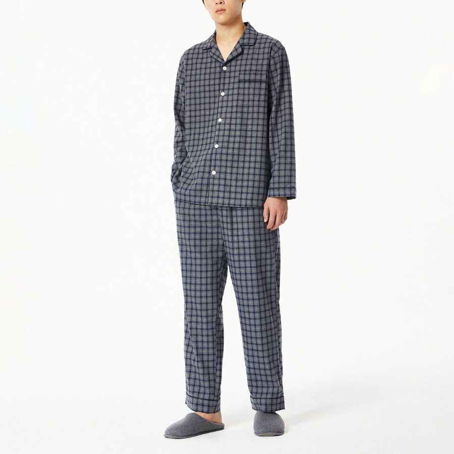 JAJU Flannel Pajama Set – Dark Grey