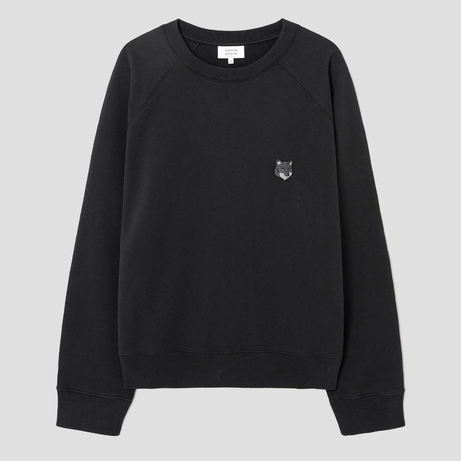 Maison Kitsune Men Bold Fox Head Patch Oversize Sweatshirt - Black