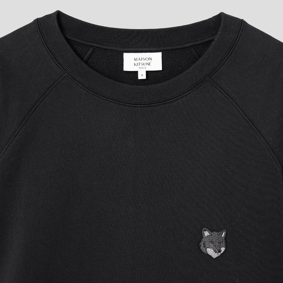 Maison Kitsune Men Bold Fox Head Patch Oversize Sweatshirt - Black