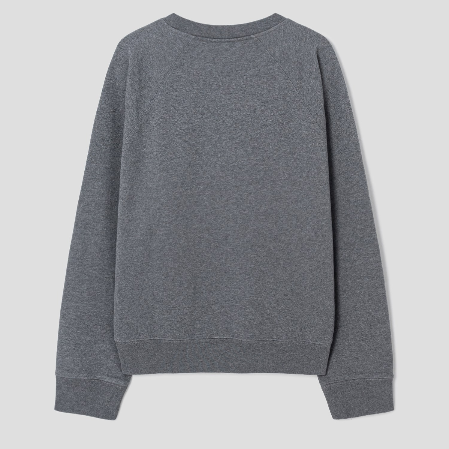 Maison Kitsune Men Bold Fox Head Patch Oversize Sweatshirt - Dark Grey Melange