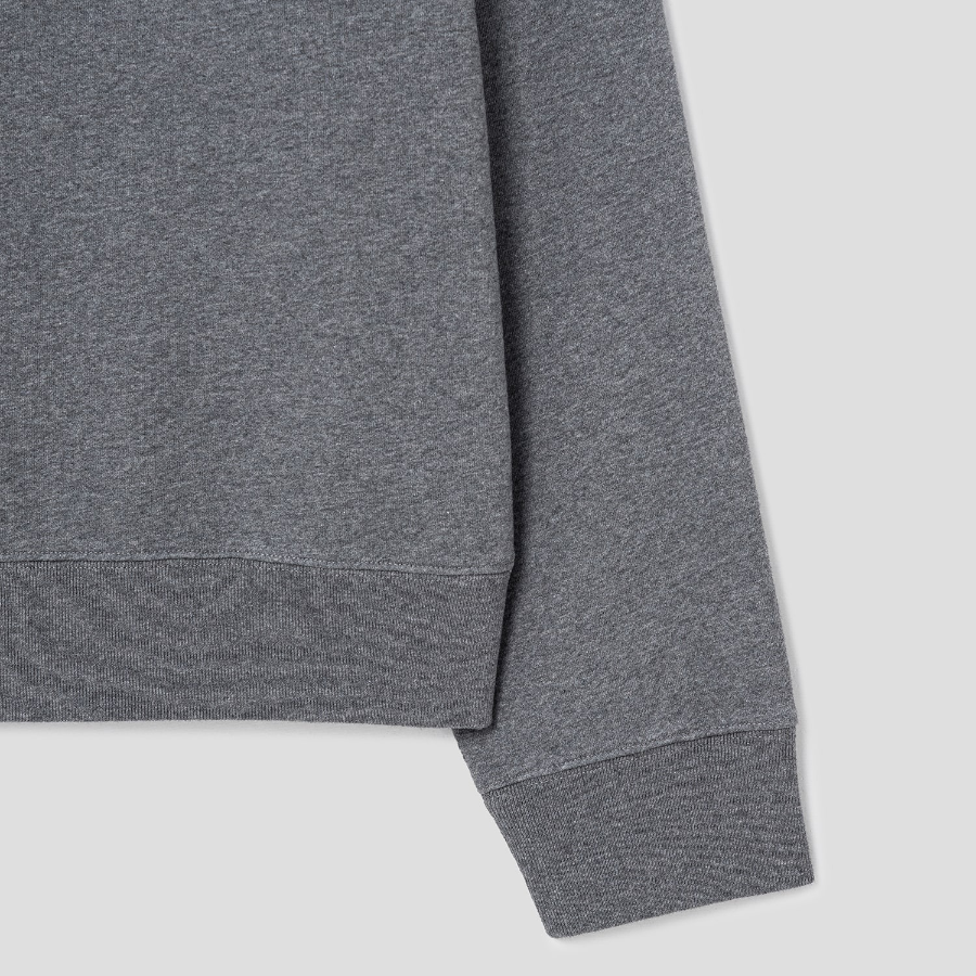 Maison Kitsune Men Bold Fox Head Patch Oversize Sweatshirt - Dark Grey Melange