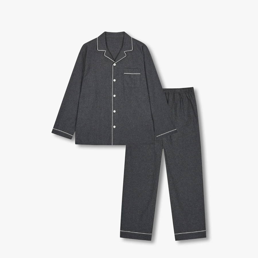 JAJU Flannel Pajama Set – Charcoal