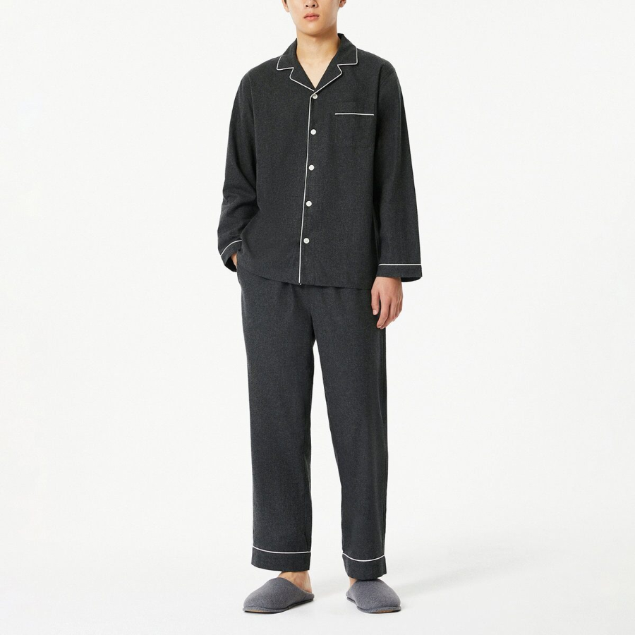 JAJU Flannel Pajama Set – Charcoal