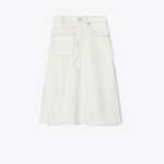 TORY BURCH Denim Deconstructed Skirt – Chalk
